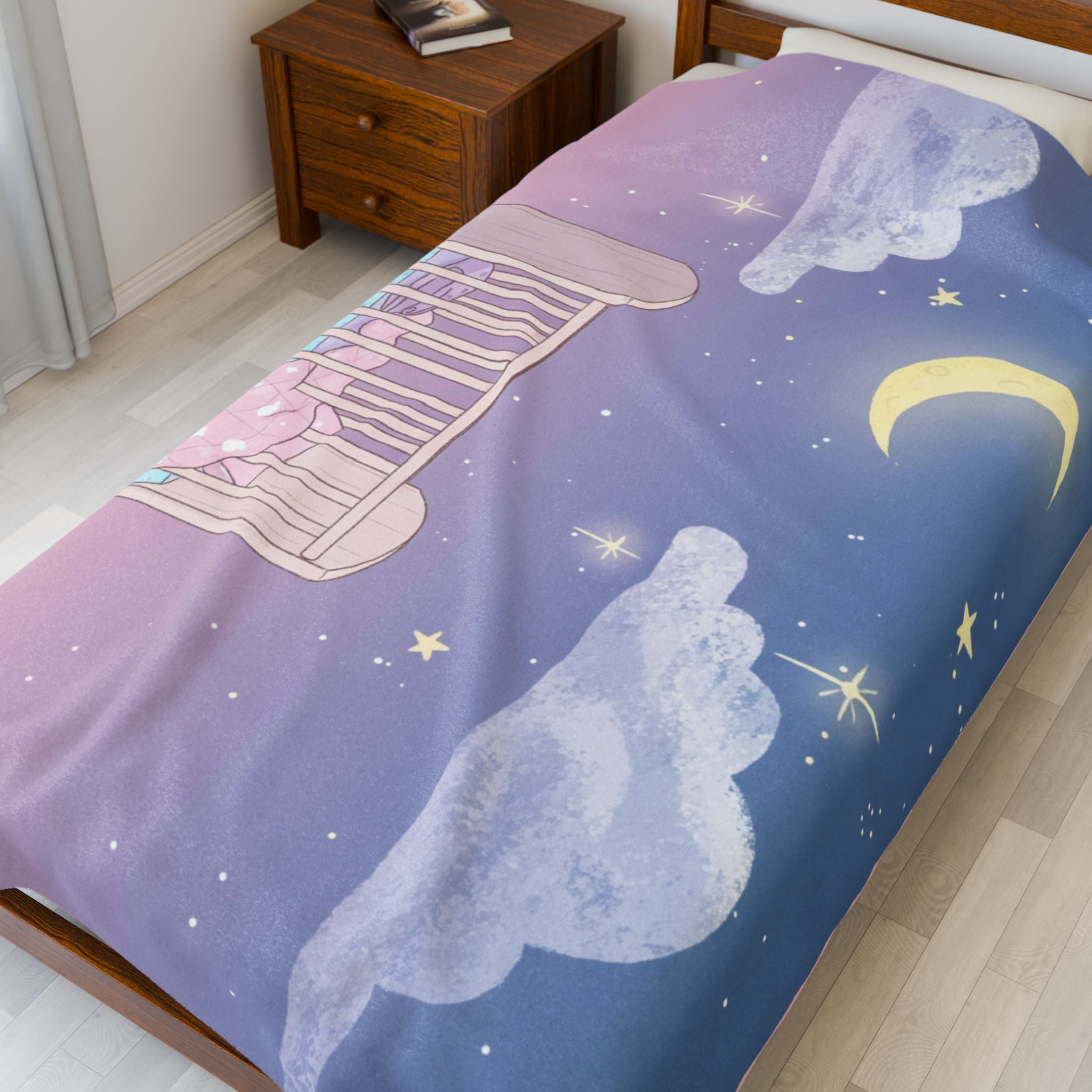 Dreamy Velveteen Plush Blanket for Babies, Cozy Nursery Decor, Soft Baby Blanket, Perfect for Baby Showers, Sweet Dreams Gift