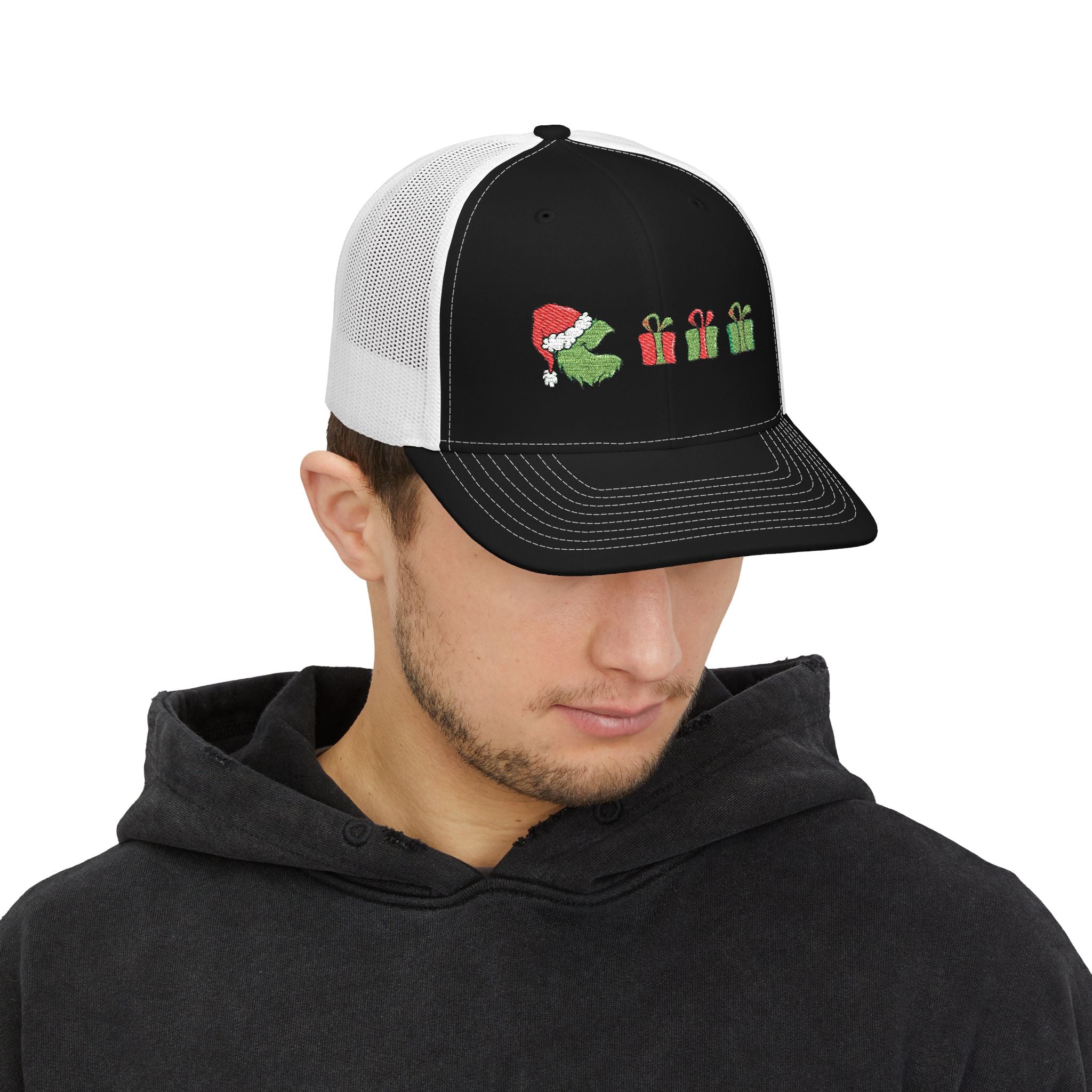Festive Embroidered Snapback Trucker Cap - Christmas Style