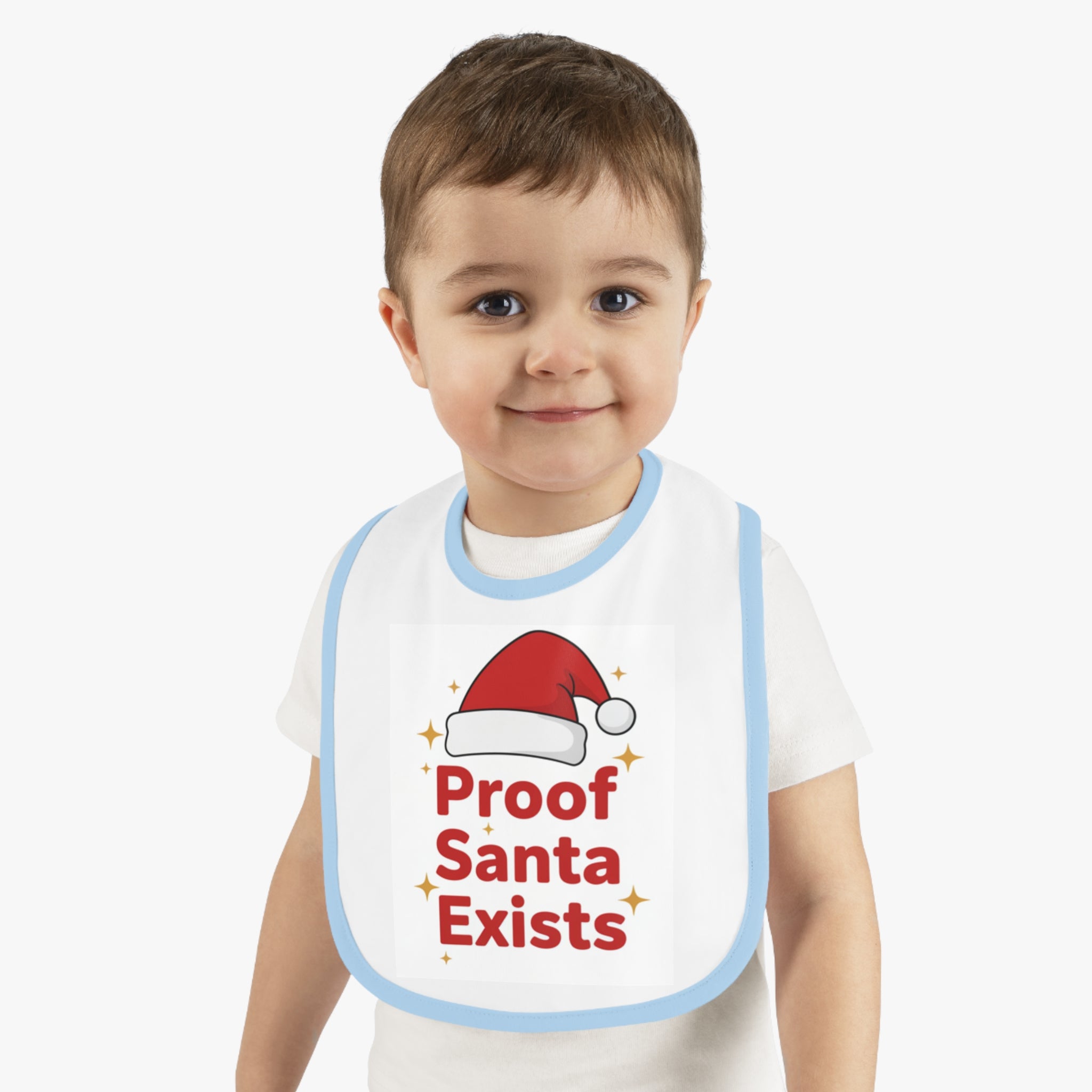Holiday Baby Bib with Santa Design - Proof Santa Exists