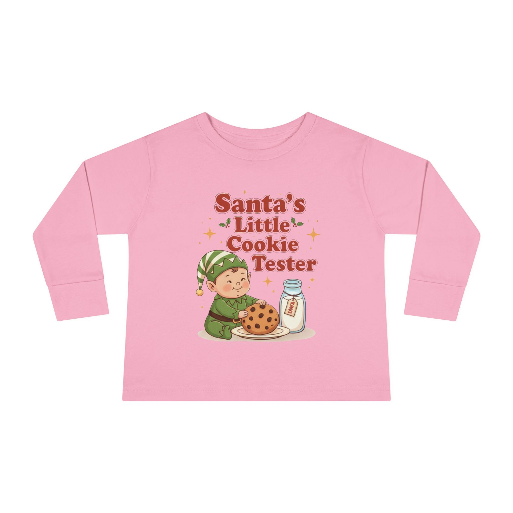 Santa's Little Cookie Tester Toddler Long Sleeve Tee