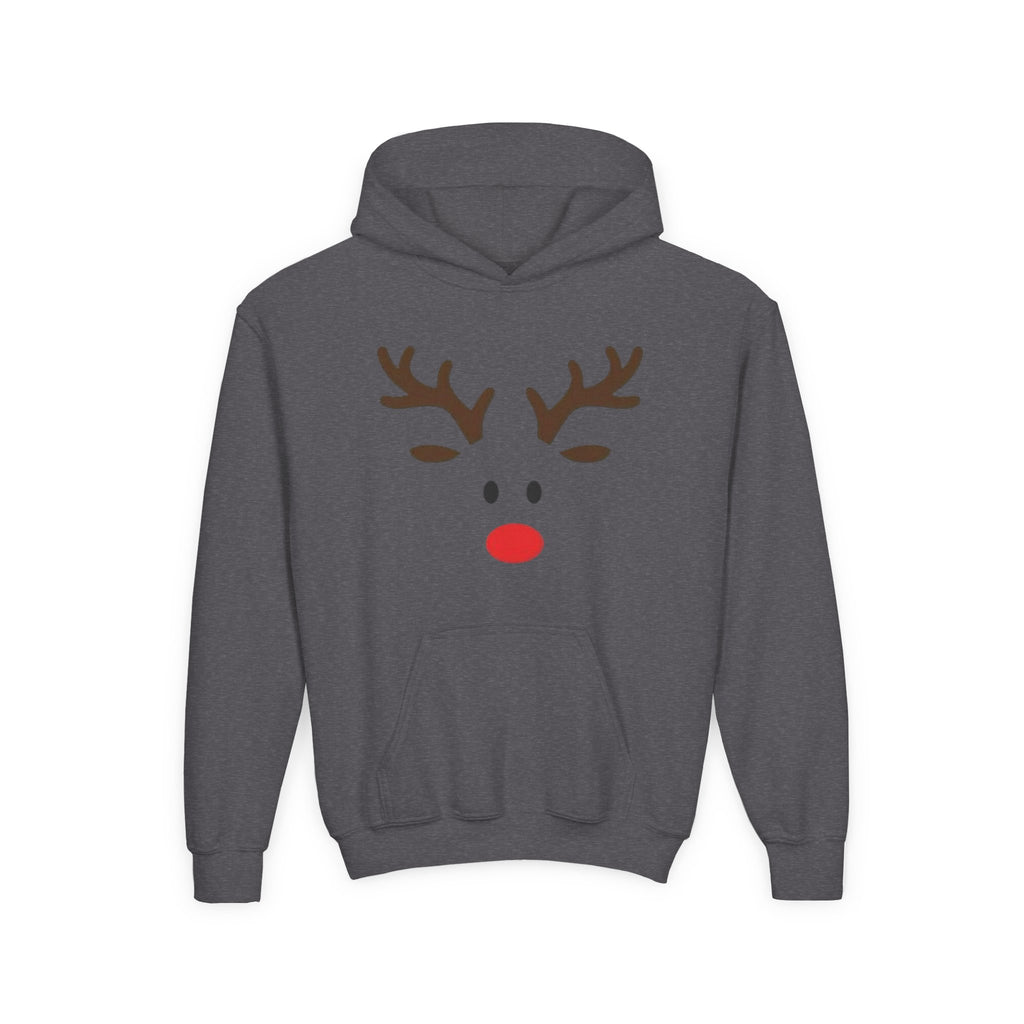 Reindeer Youth Hoodie - Festive Heavy Blend Sweatshirt for Kids