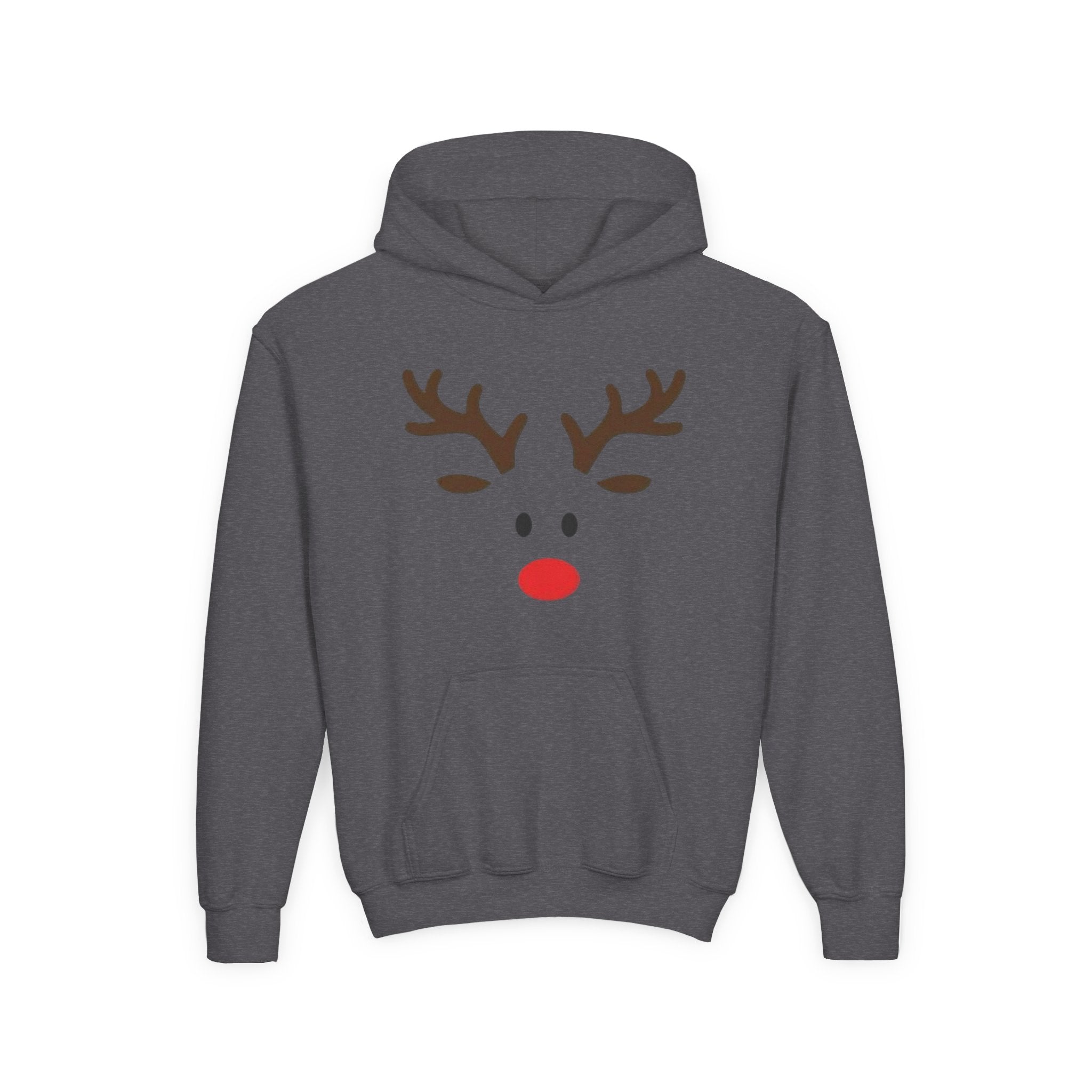 Reindeer Youth Hoodie - Festive Heavy Blend Sweatshirt for Kids
