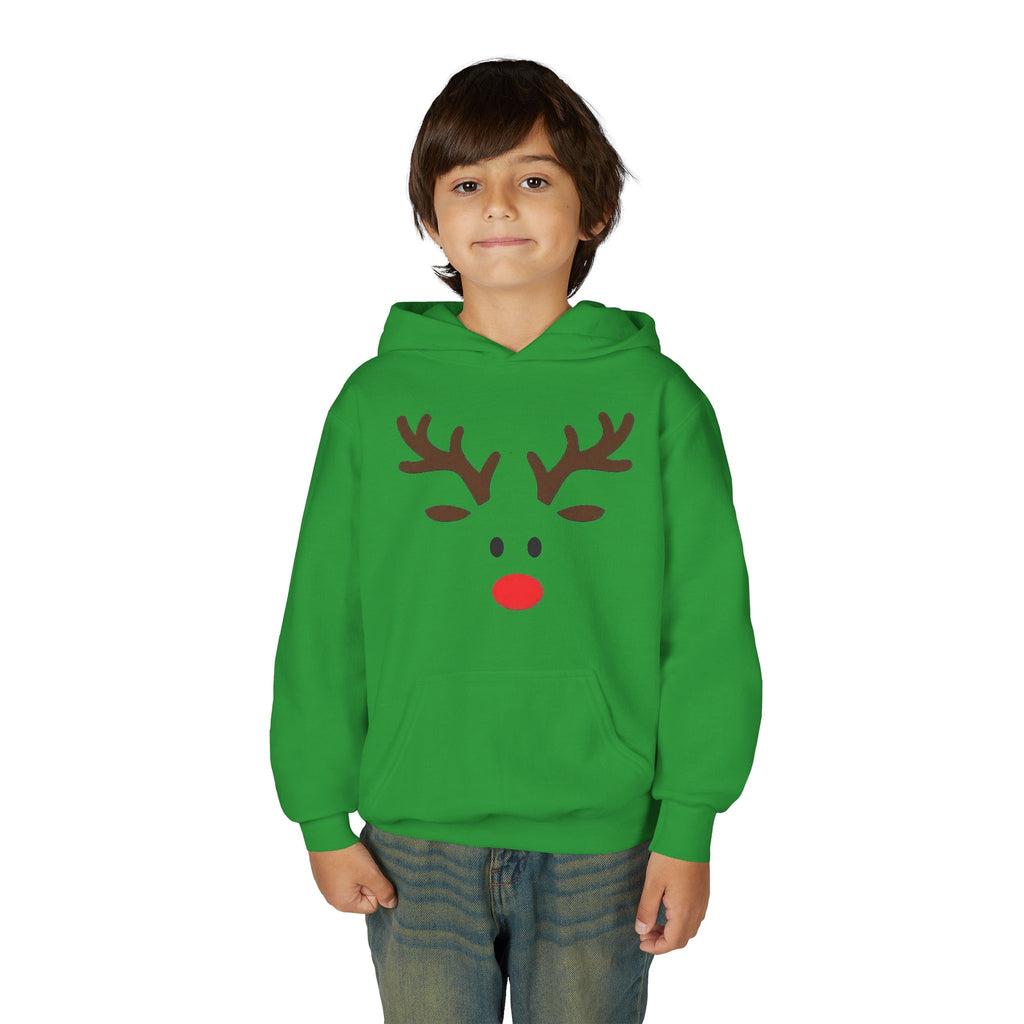 Reindeer Youth Hoodie - Festive Heavy Blend Sweatshirt for Kids