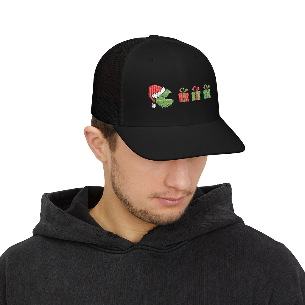 Festive Embroidered Snapback Trucker Cap - Christmas Style