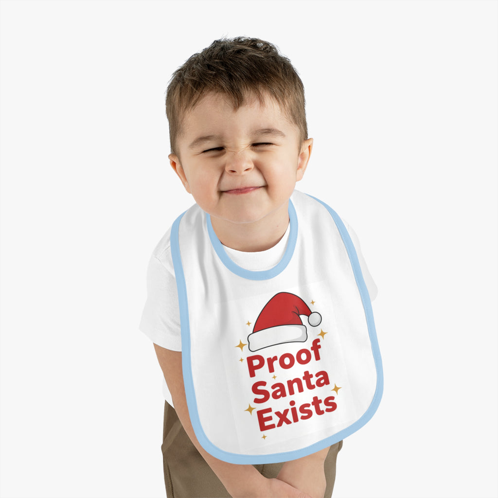 Holiday Baby Bib with Santa Design - Proof Santa Exists