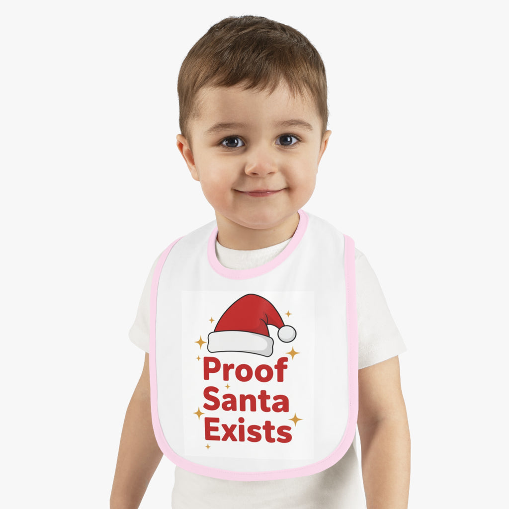 Holiday Baby Bib with Santa Design - Proof Santa Exists