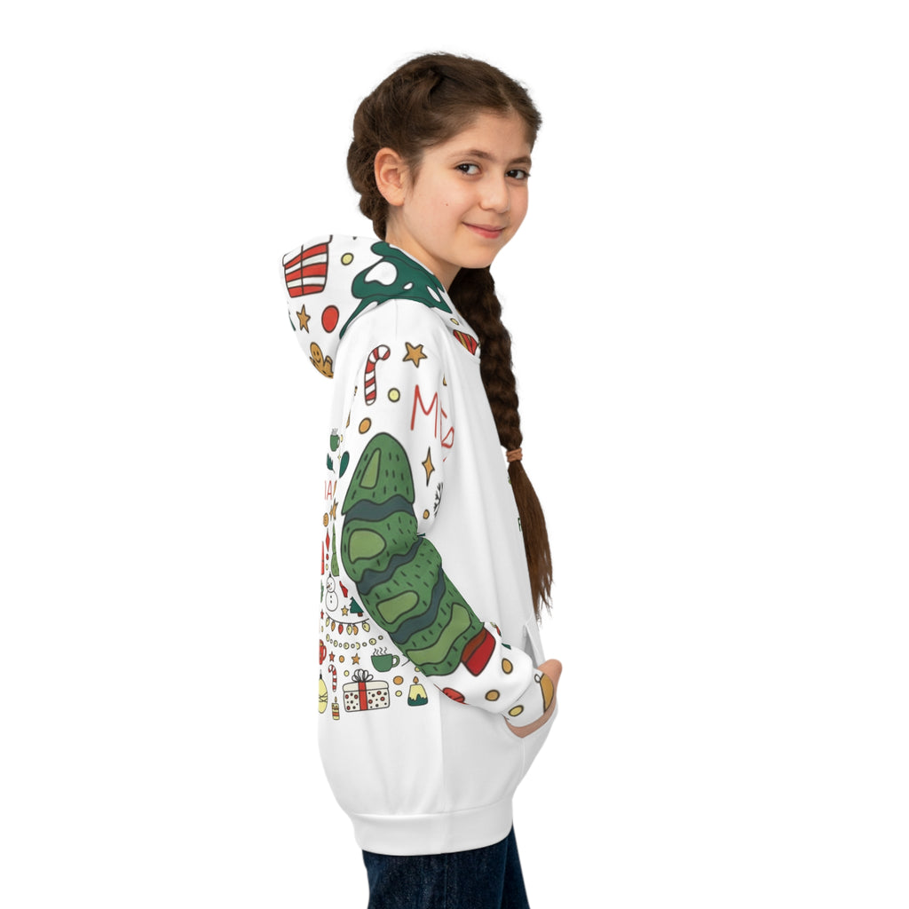 Festive Children's Hoodie - Merry Grinch Design
