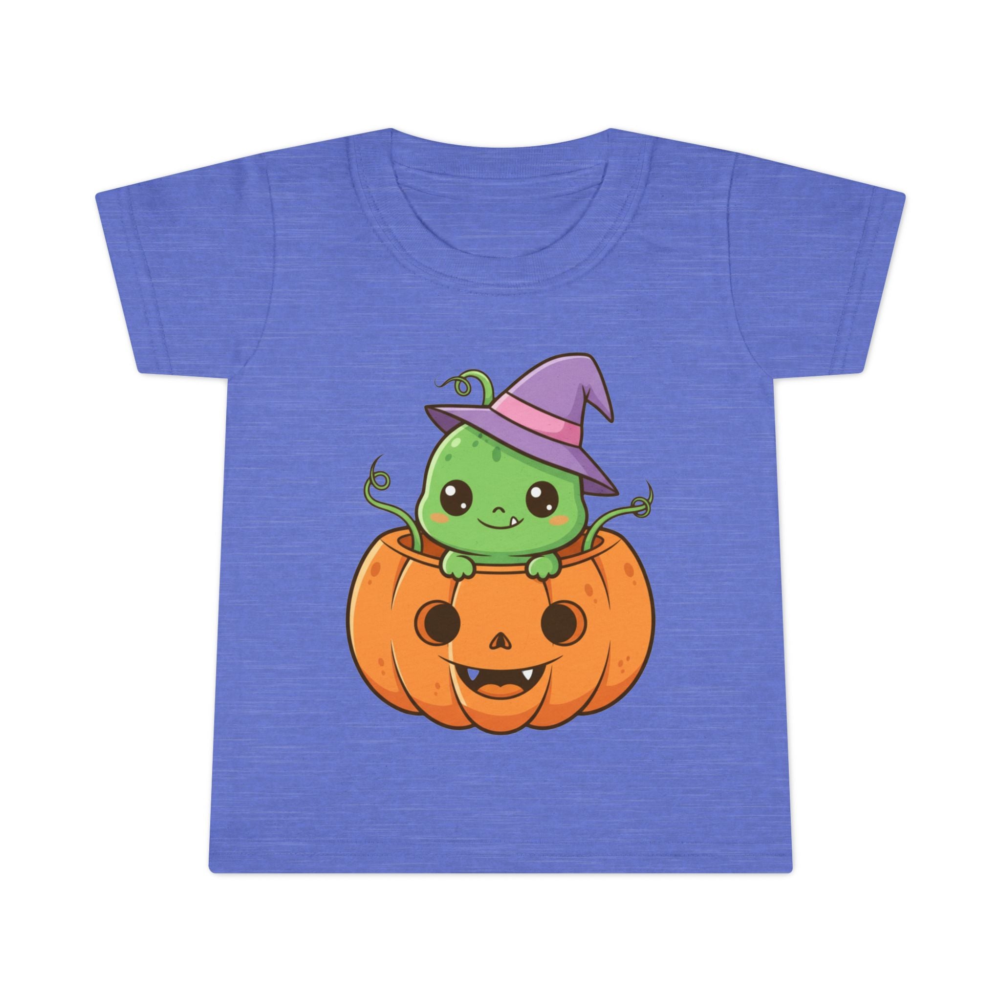 Cute Halloween Toddler T-Shirt with Pumpkin and Witch Hat Design