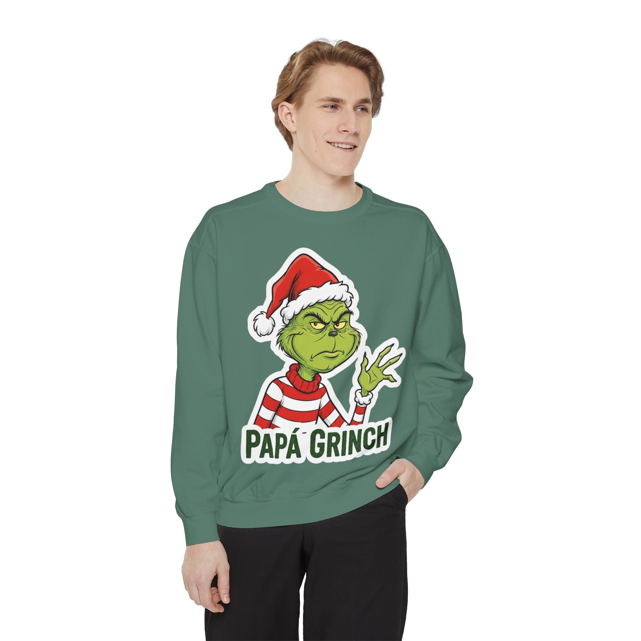 Grinchy Papá Sweatshirt – Unisex Cozy Holiday Wear