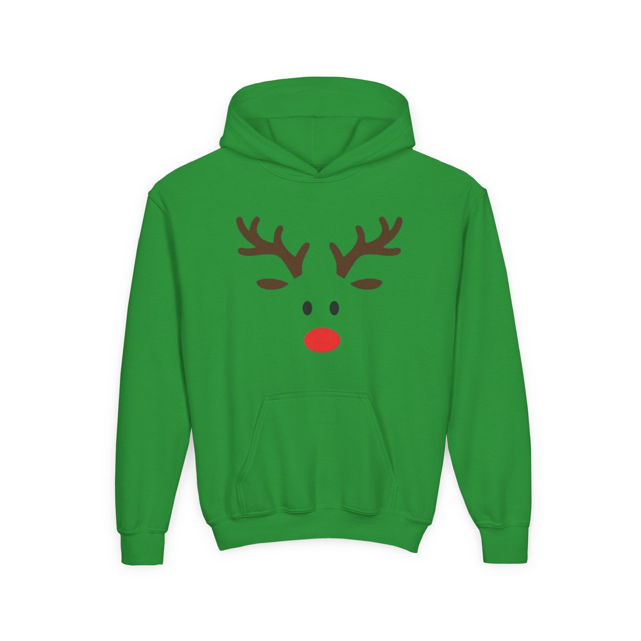 Reindeer Youth Hoodie - Festive Heavy Blend Sweatshirt for Kids