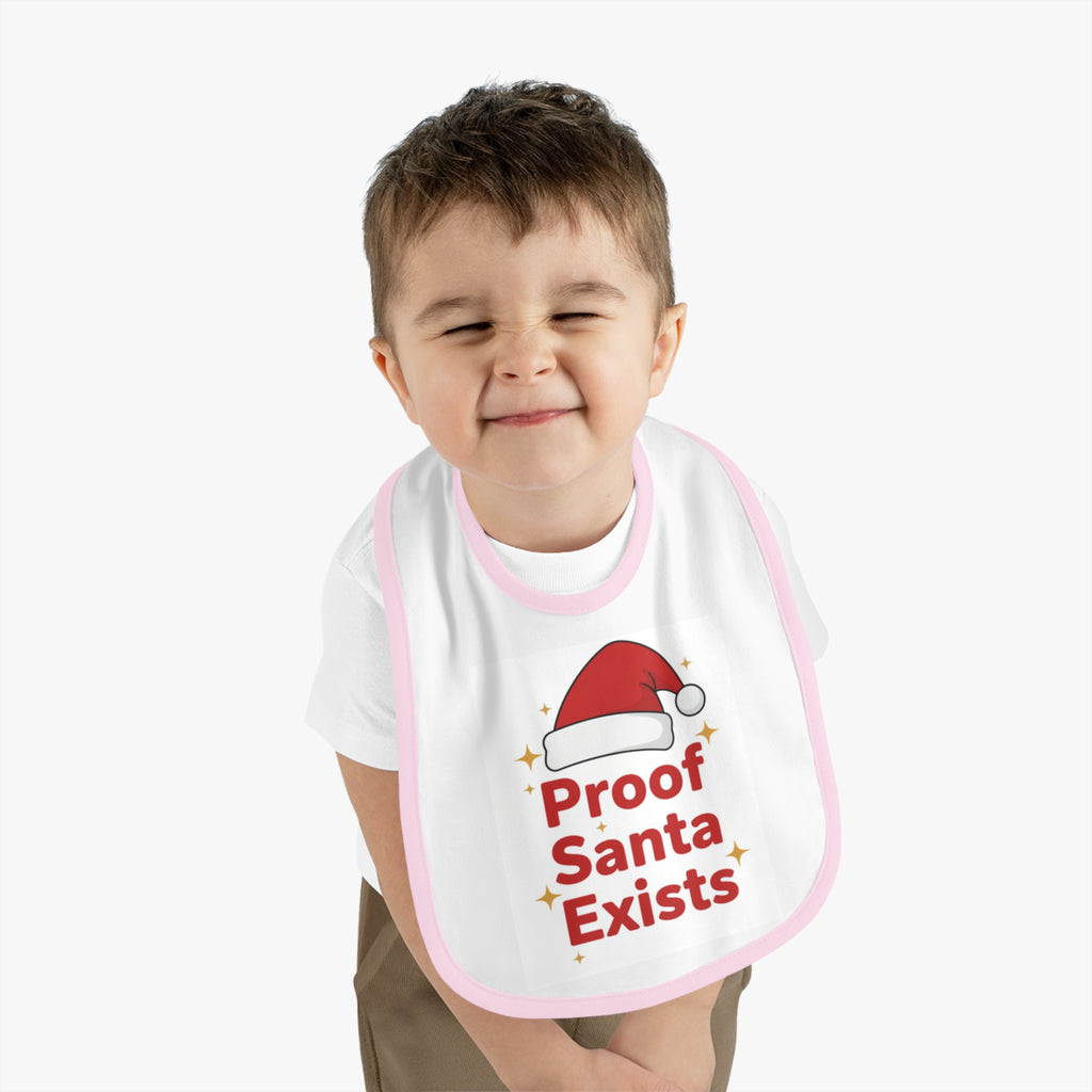 Holiday Baby Bib with Santa Design - Proof Santa Exists
