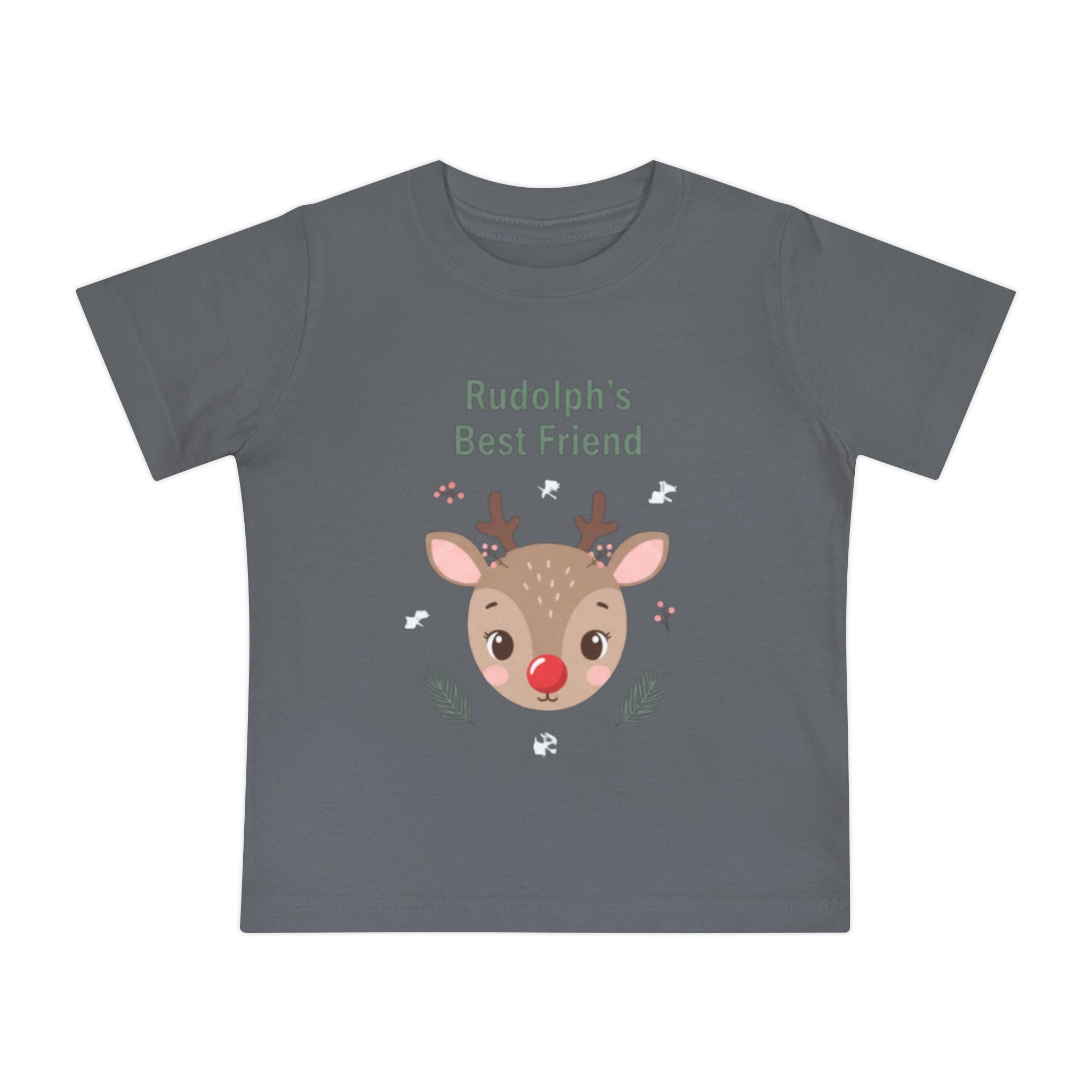 Cute Baby T-Shirt - "Rudolph's Best Friend" Christmas Design