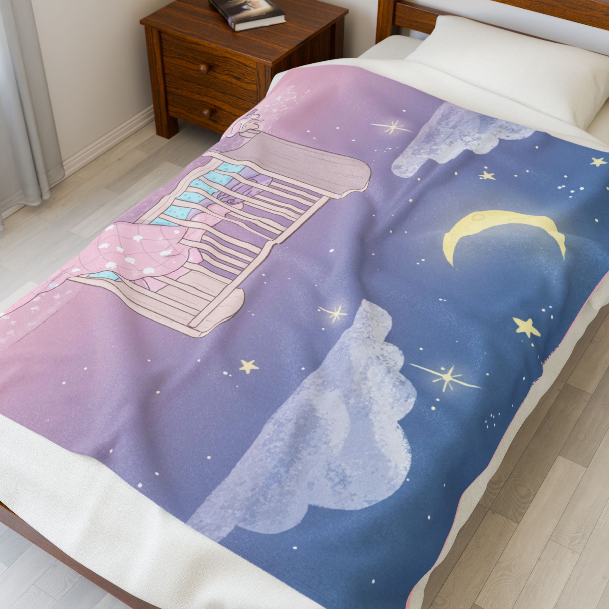 Dreamy Velveteen Plush Blanket for Babies, Cozy Nursery Decor, Soft Baby Blanket, Perfect for Baby Showers, Sweet Dreams Gift