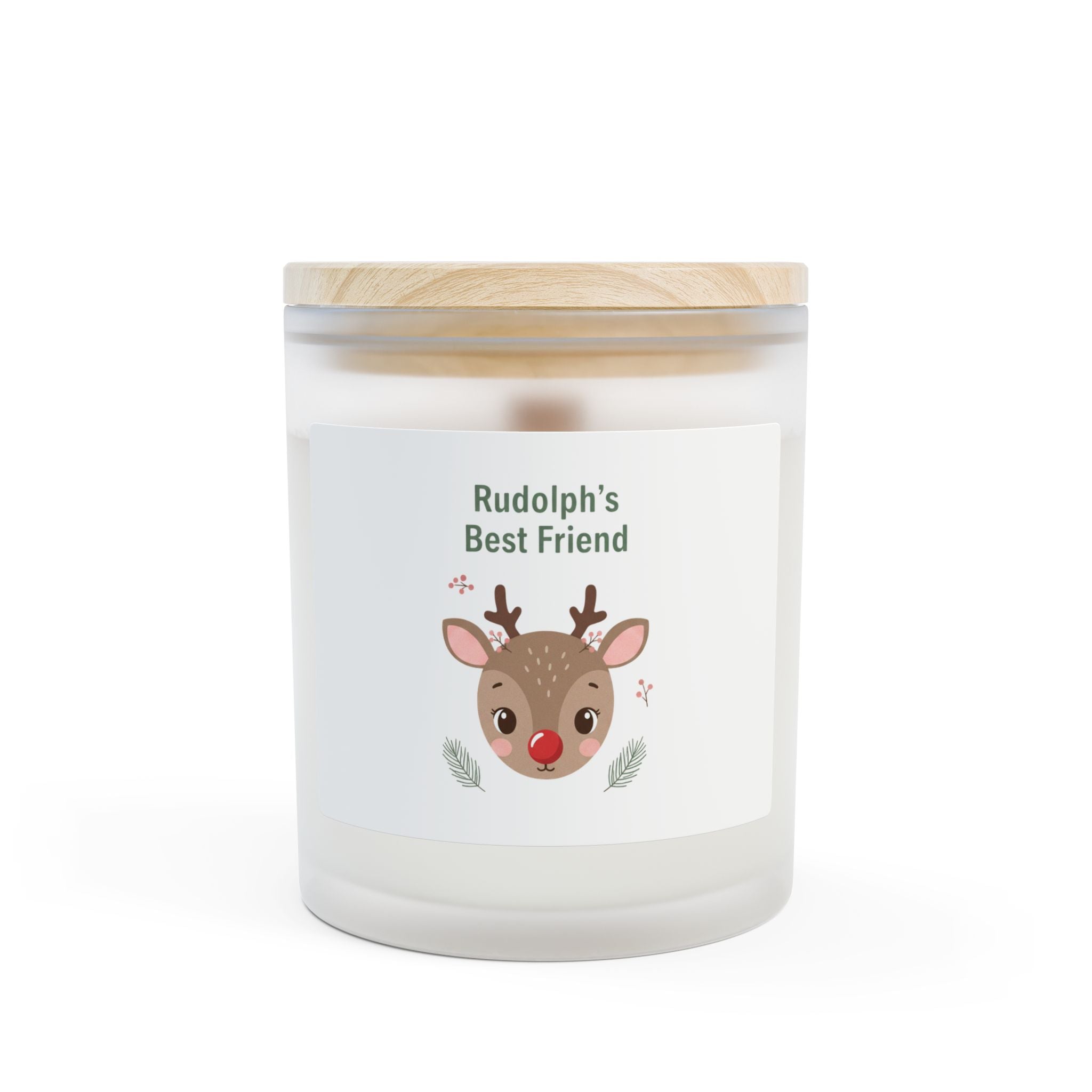 Rudolph's Best Friend Candle - 11oz Frosted Glass Holiday Decor