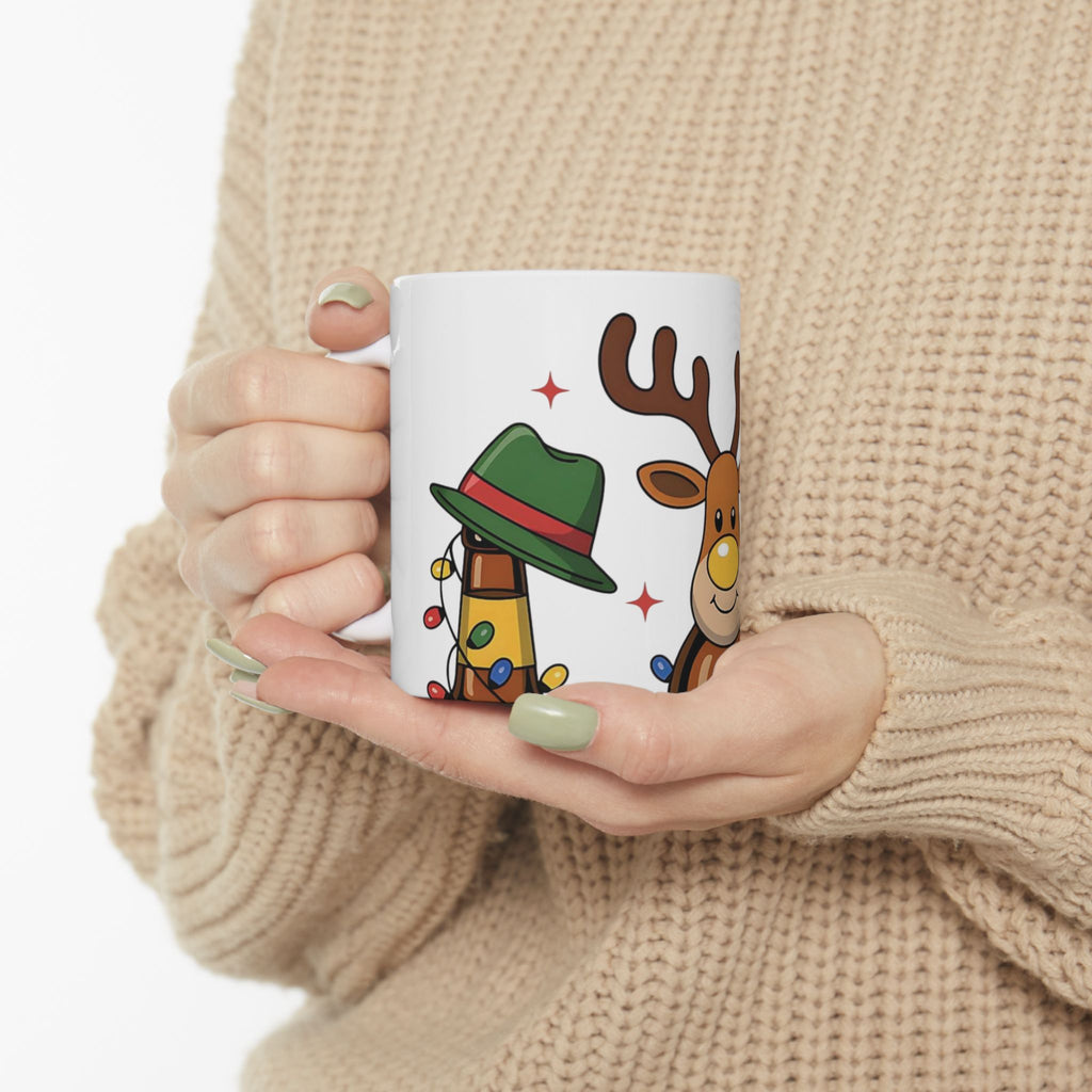 Festive Reindeer Ceramic Mug - Perfect for Holiday Cheer