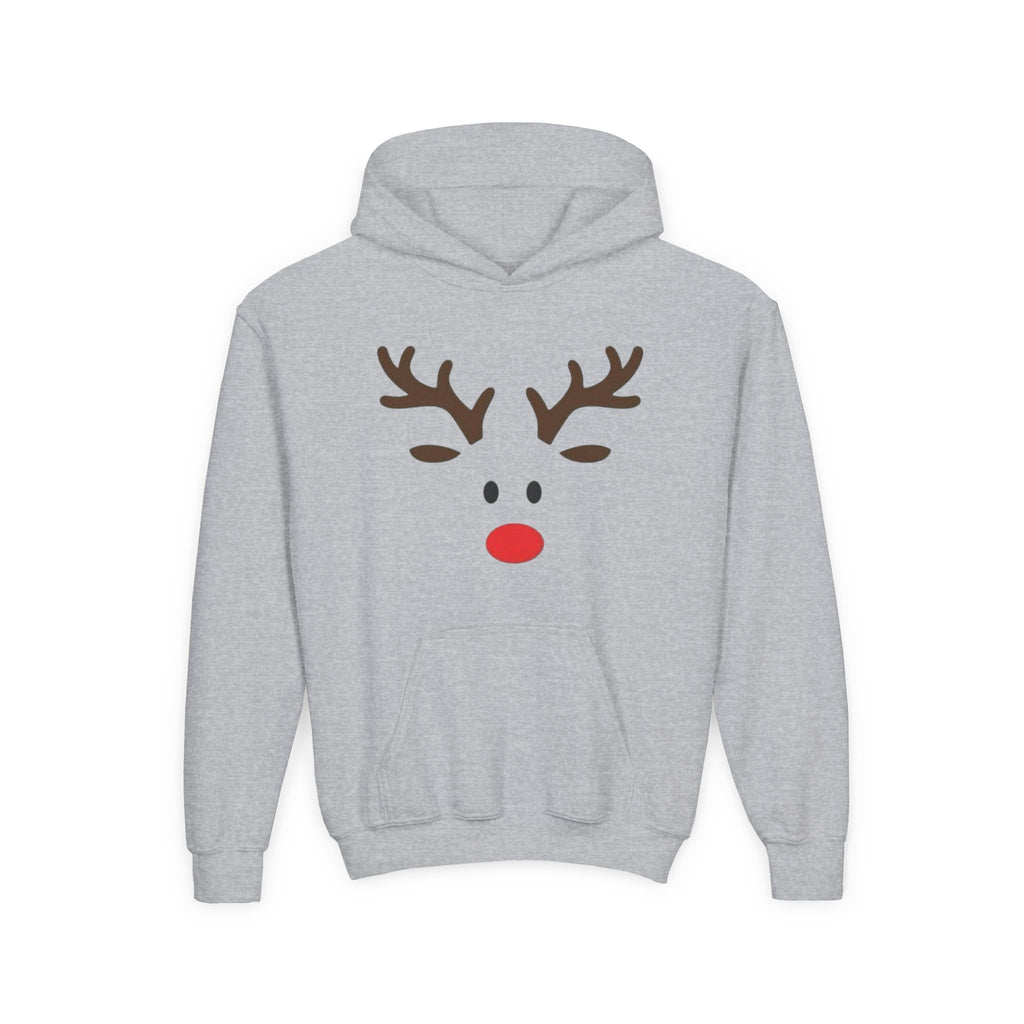 Reindeer Youth Hoodie - Festive Heavy Blend Sweatshirt for Kids