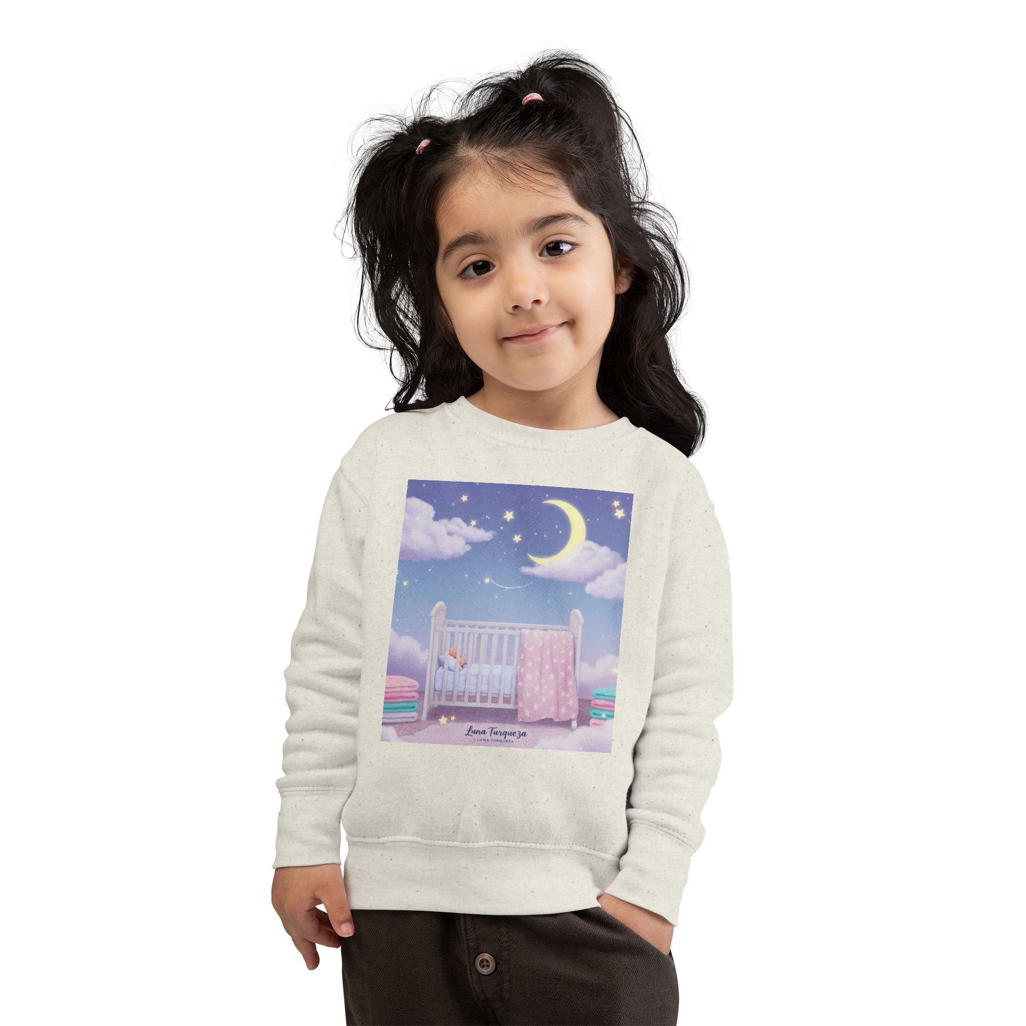 Dreamy Toddler Sweatshirt, Cozy Baby Sweatshirt, Moon and Stars Toddler Top, Nursery Gift, Cute Kids Apparel