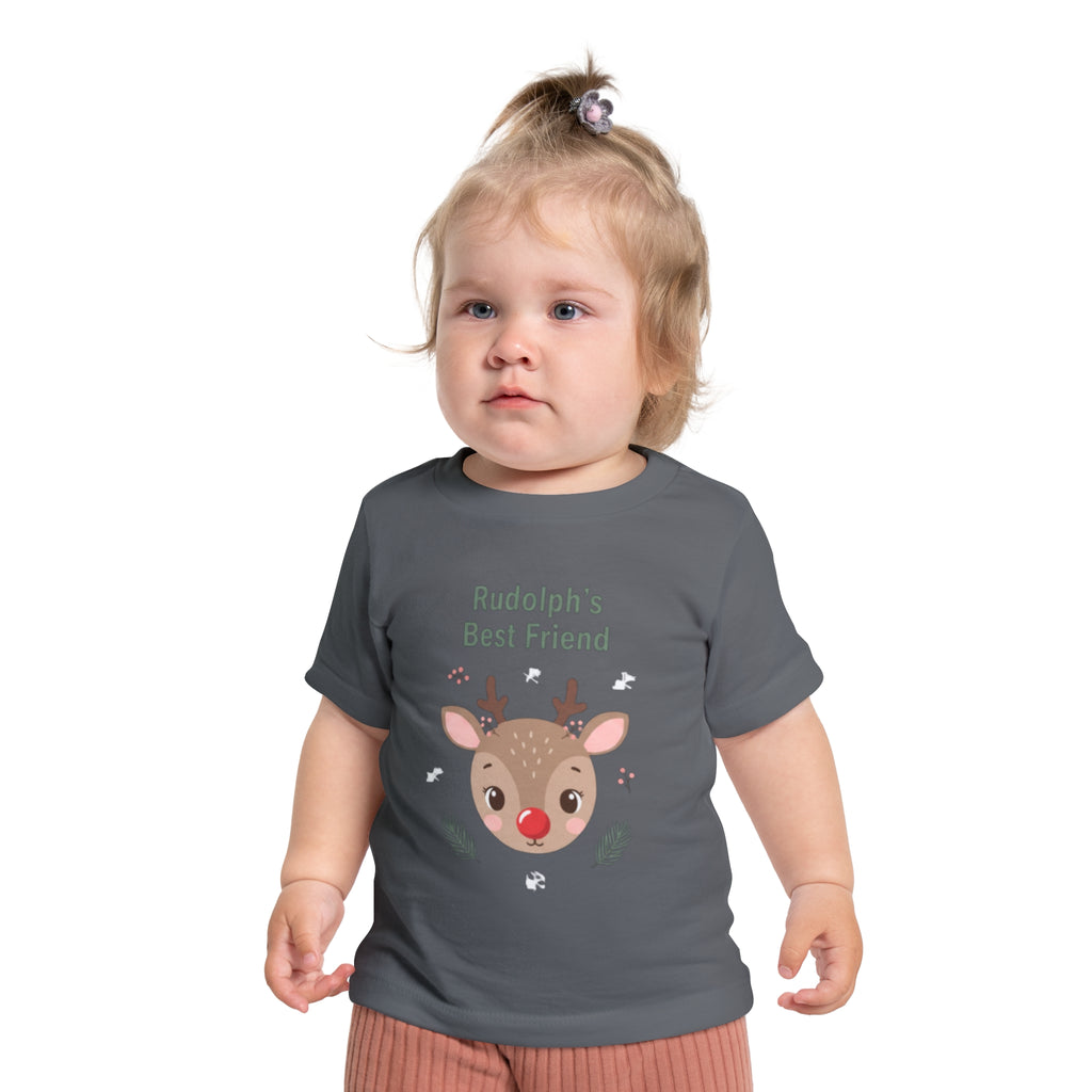 Cute Baby T-Shirt - "Rudolph's Best Friend" Christmas Design