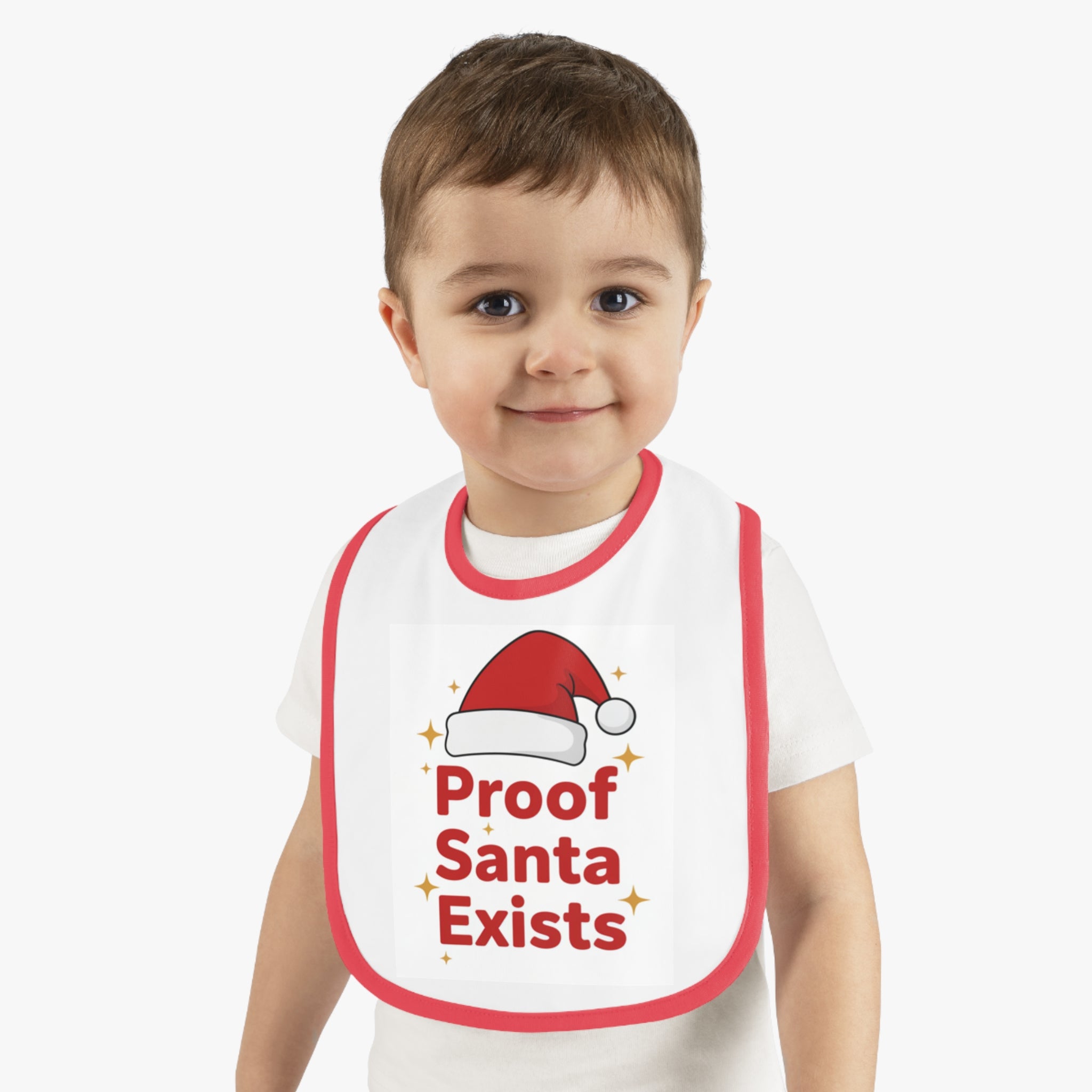 Holiday Baby Bib with Santa Design - Proof Santa Exists