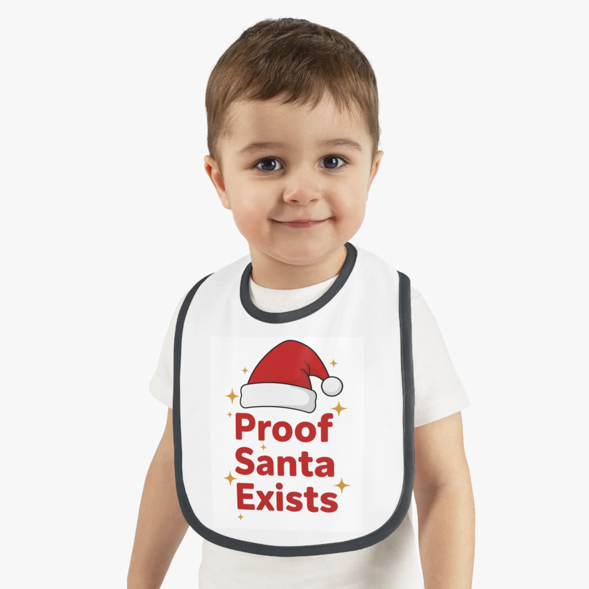 Holiday Baby Bib with Santa Design - Proof Santa Exists