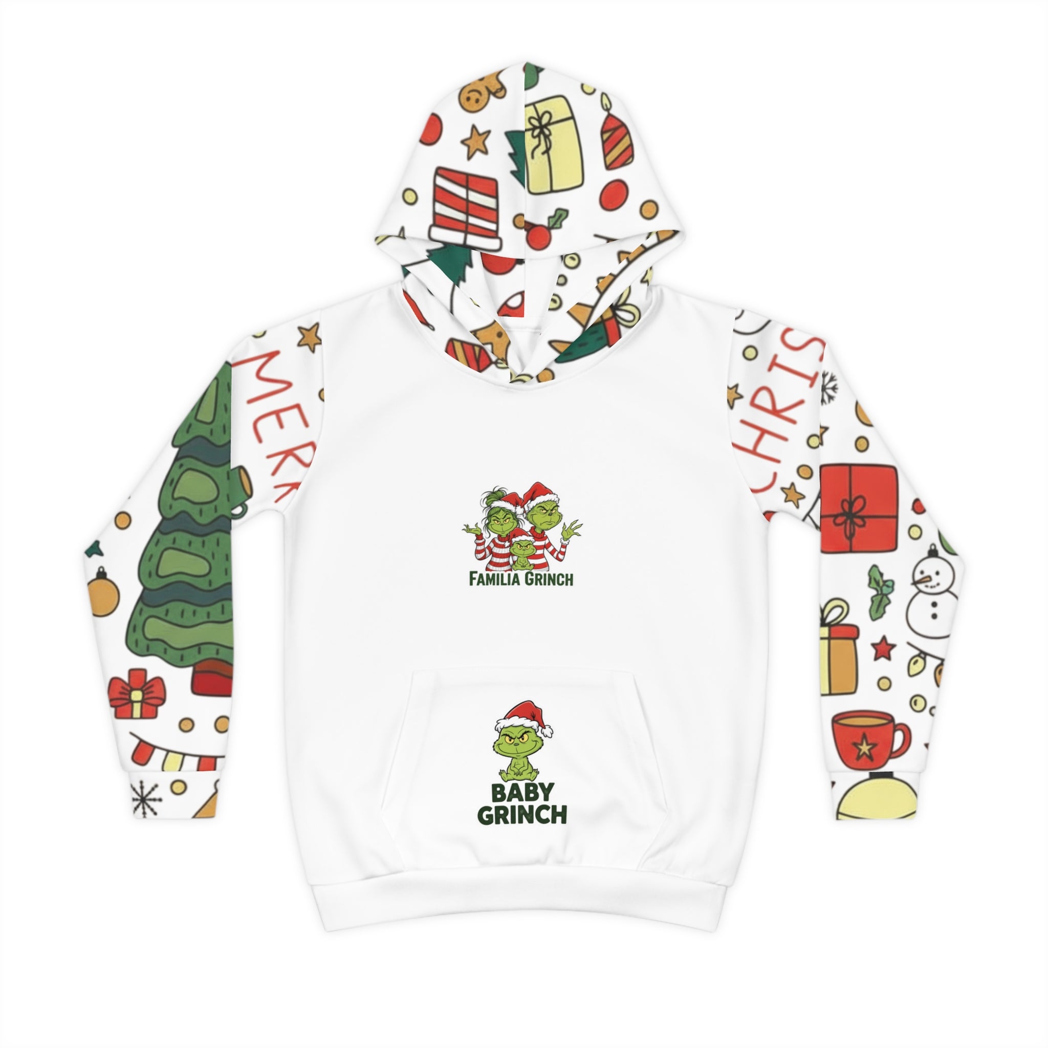 Festive Children's Hoodie - Merry Grinch Design