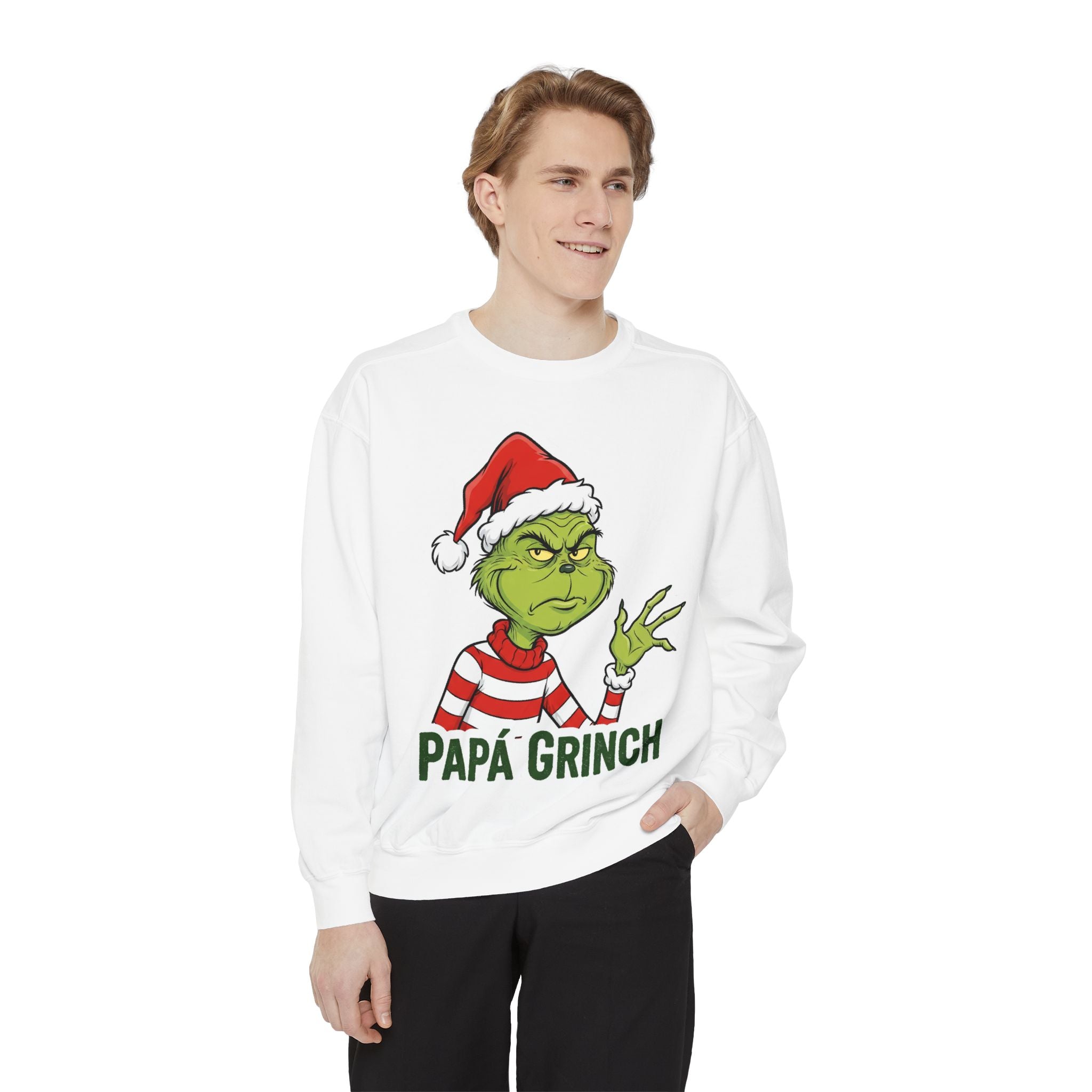 Grinchy Papá Sweatshirt – Unisex Cozy Holiday Wear