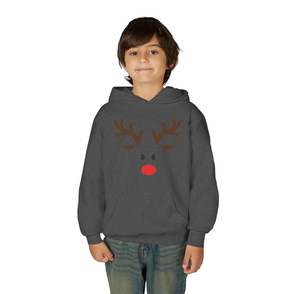 Reindeer Youth Hoodie - Festive Heavy Blend Sweatshirt for Kids