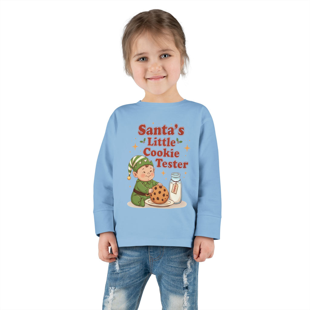 Santa's Little Cookie Tester Toddler Long Sleeve Tee