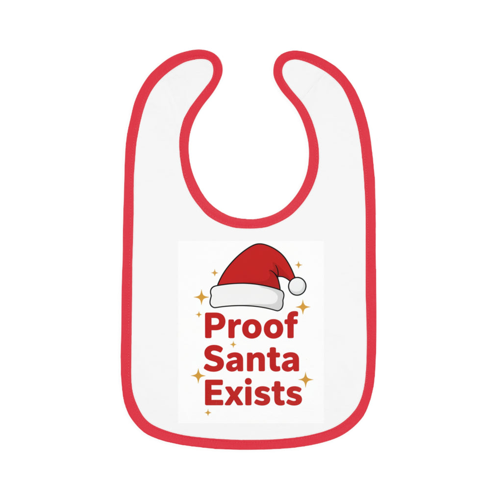 Holiday Baby Bib with Santa Design - Proof Santa Exists