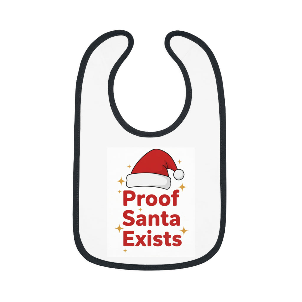 Holiday Baby Bib with Santa Design - Proof Santa Exists