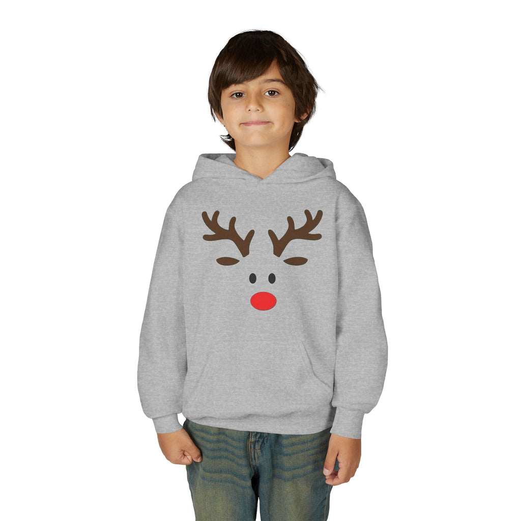 Reindeer Youth Hoodie - Festive Heavy Blend Sweatshirt for Kids
