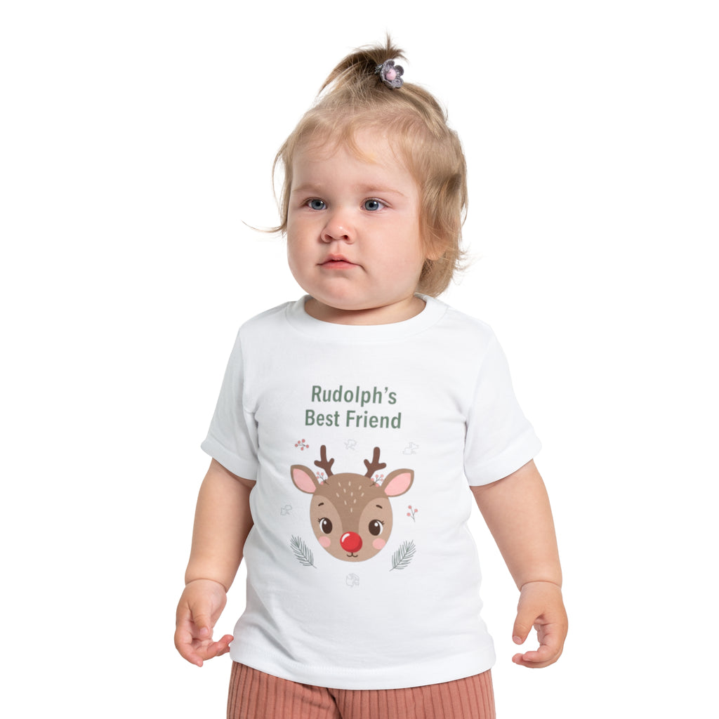 Cute Baby T-Shirt - "Rudolph's Best Friend" Christmas Design
