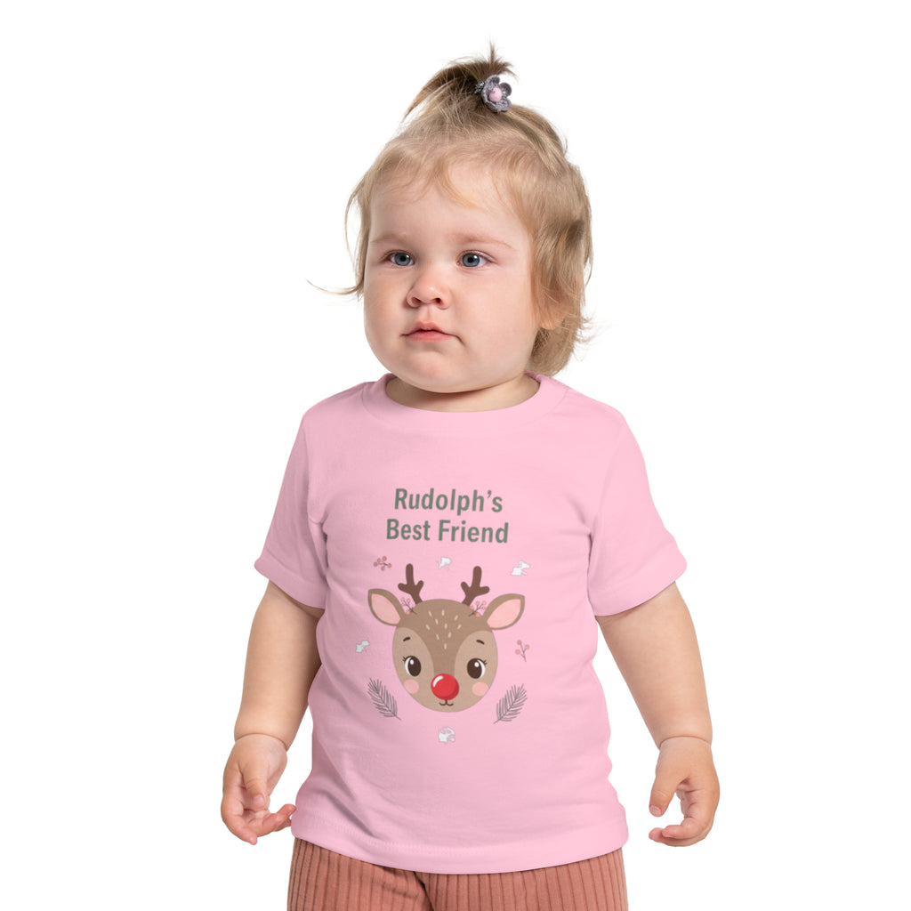 Cute Baby T-Shirt - "Rudolph's Best Friend" Christmas Design