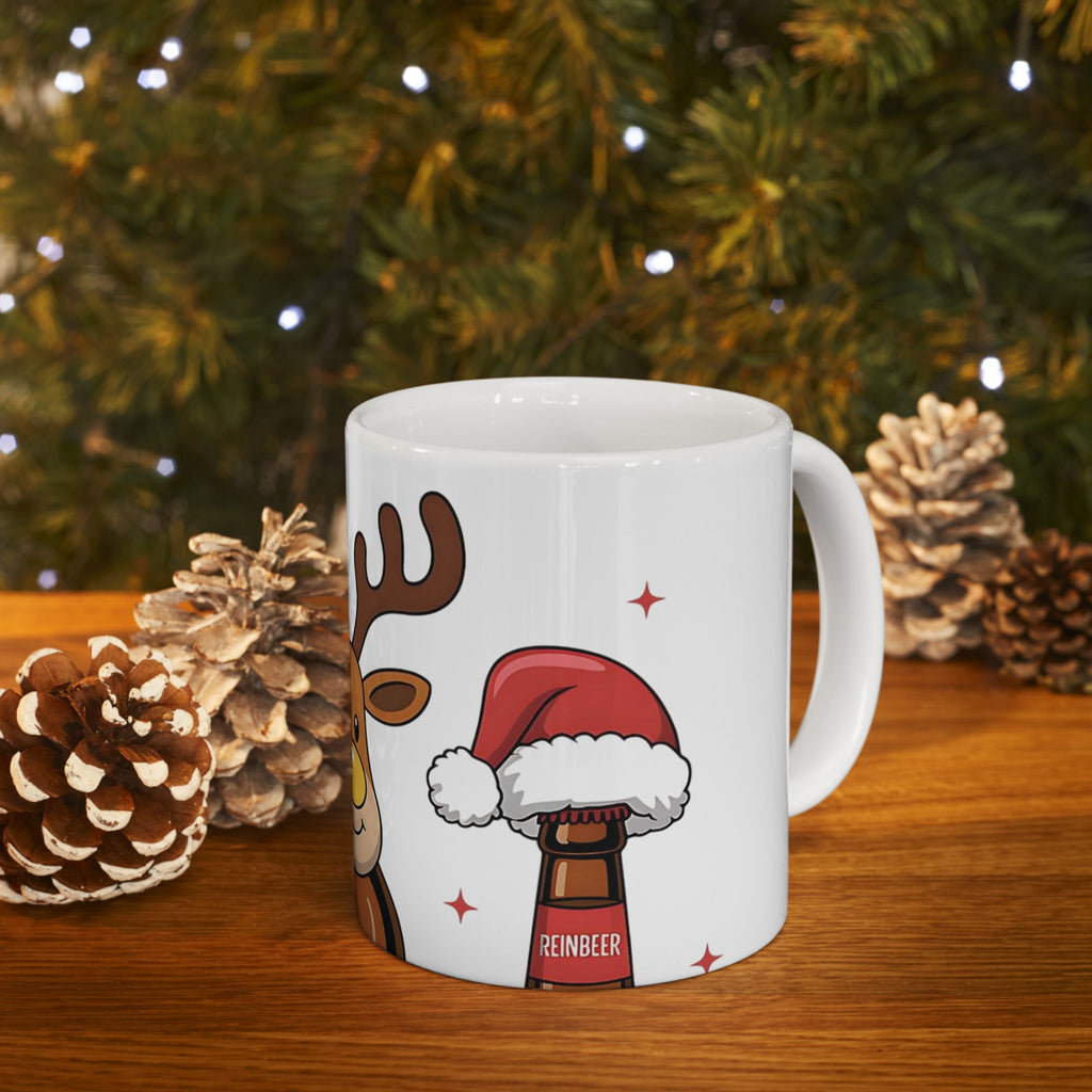 Festive Reindeer Ceramic Mug - Perfect for Holiday Cheer