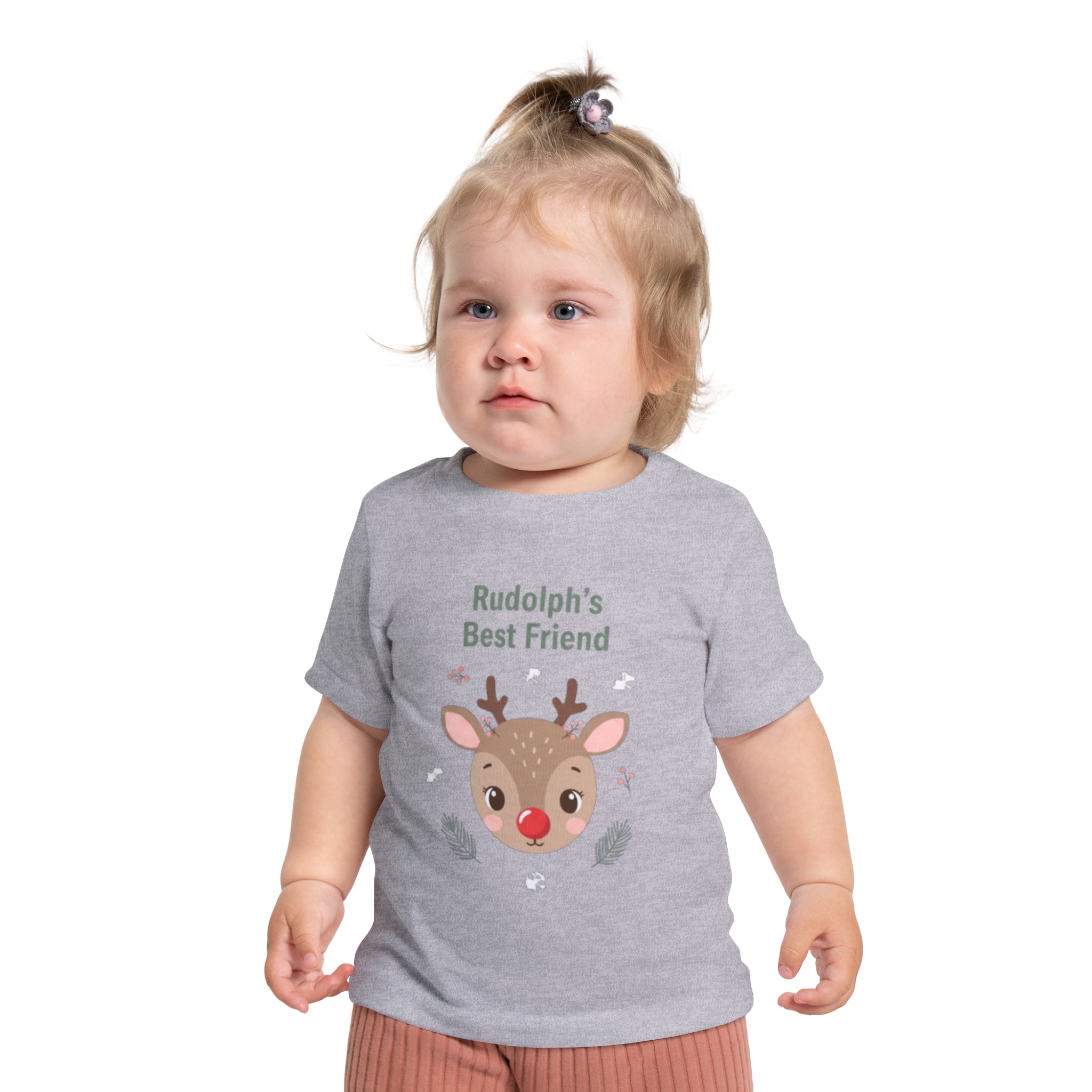Cute Baby T-Shirt - "Rudolph's Best Friend" Christmas Design