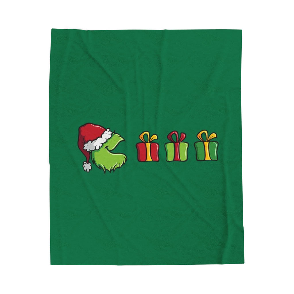 Grinch Christmas Plush Blanket with Holiday Gifts