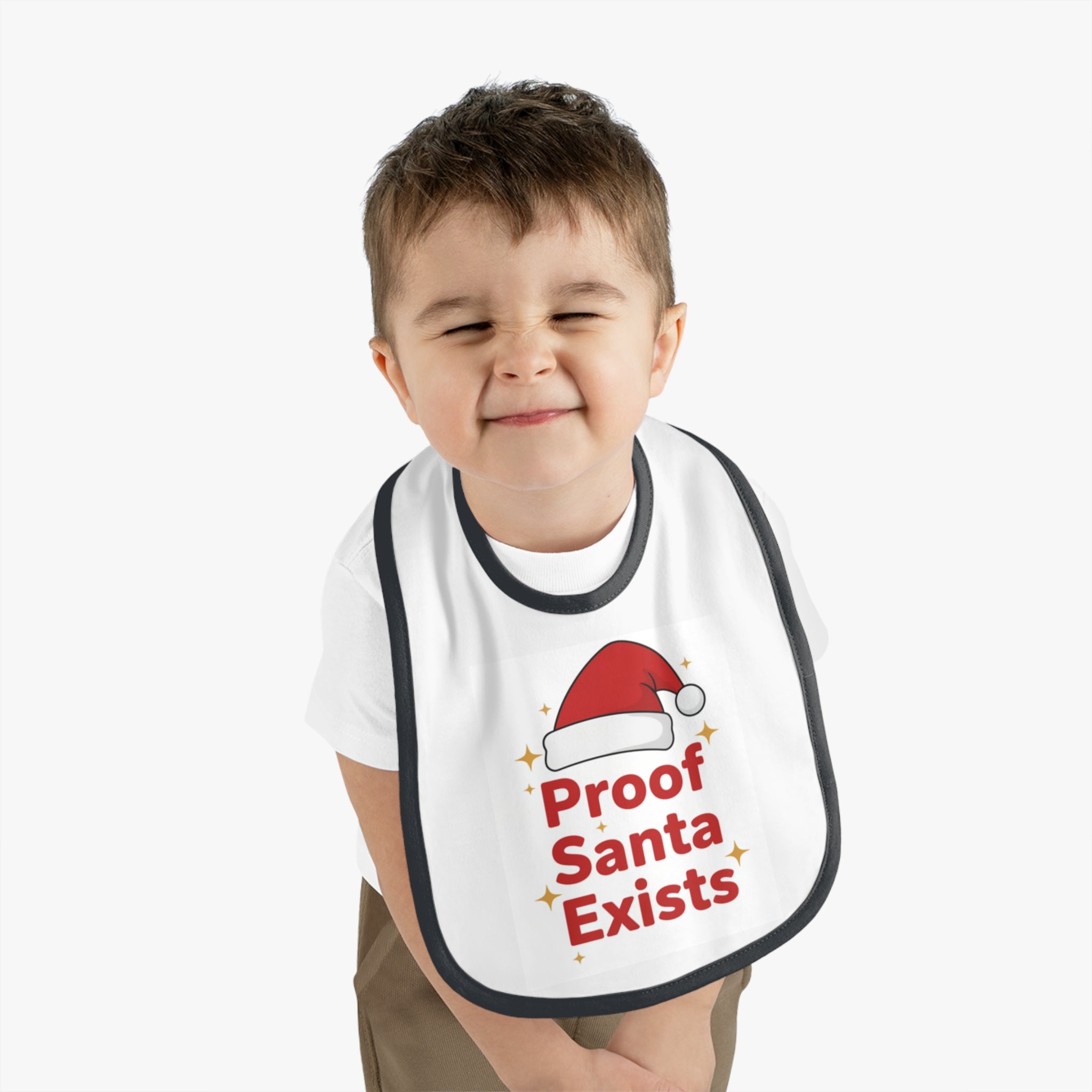 Holiday Baby Bib with Santa Design - Proof Santa Exists