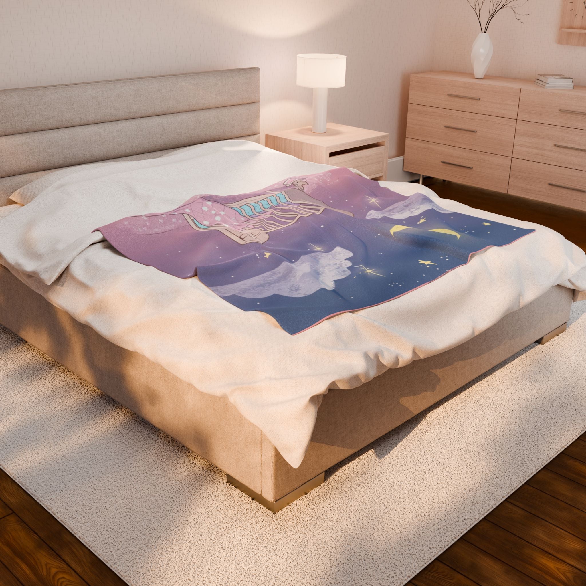 Dreamy Velveteen Plush Blanket for Babies, Cozy Nursery Decor, Soft Baby Blanket, Perfect for Baby Showers, Sweet Dreams Gift