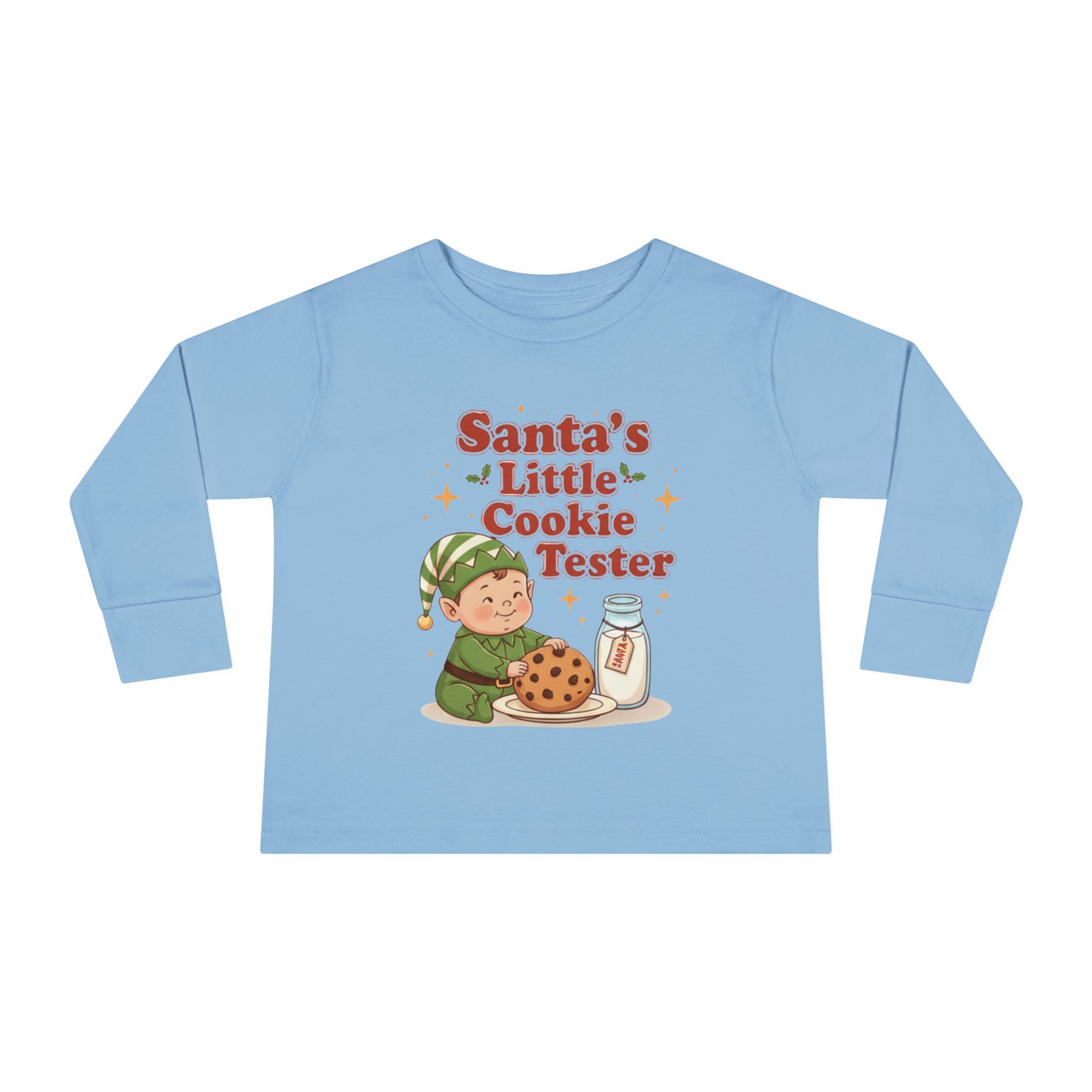 Santa's Little Cookie Tester Toddler Long Sleeve Tee
