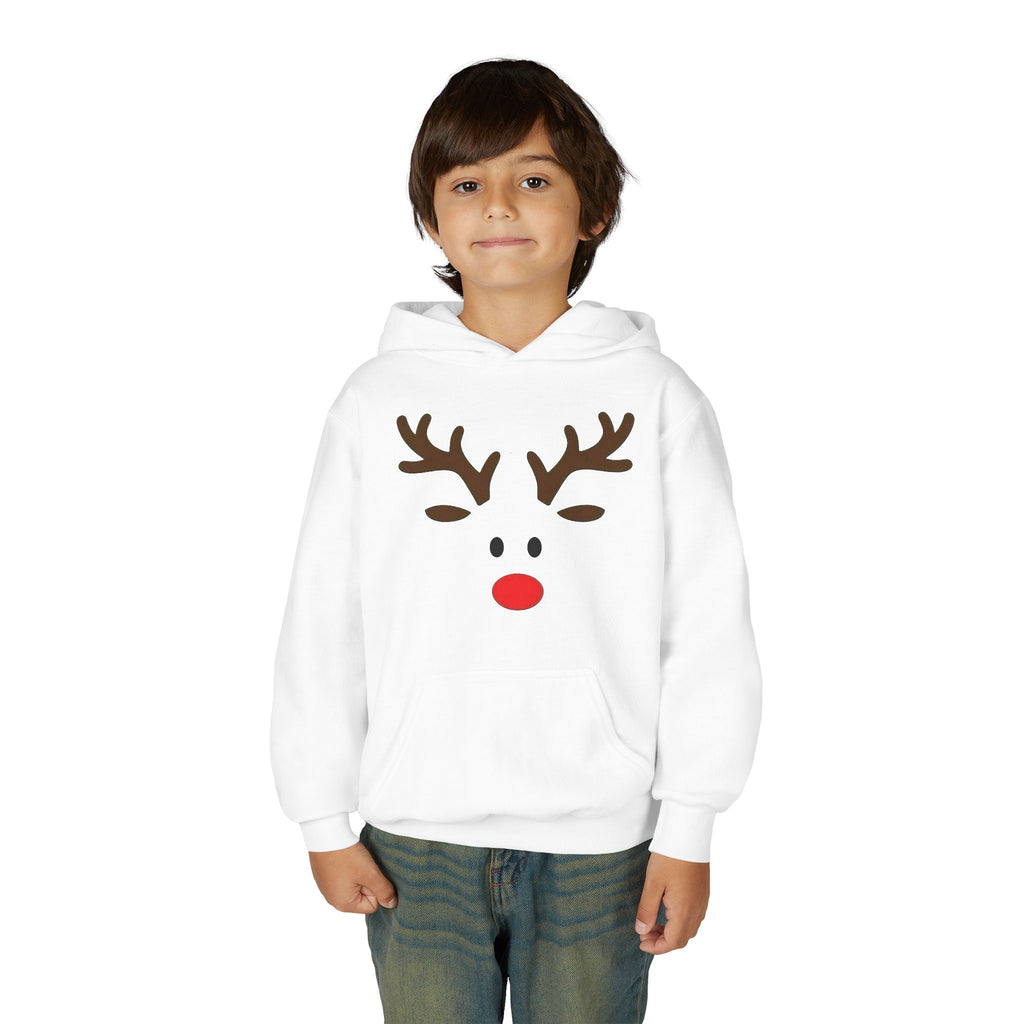 Reindeer Youth Hoodie - Festive Heavy Blend Sweatshirt for Kids