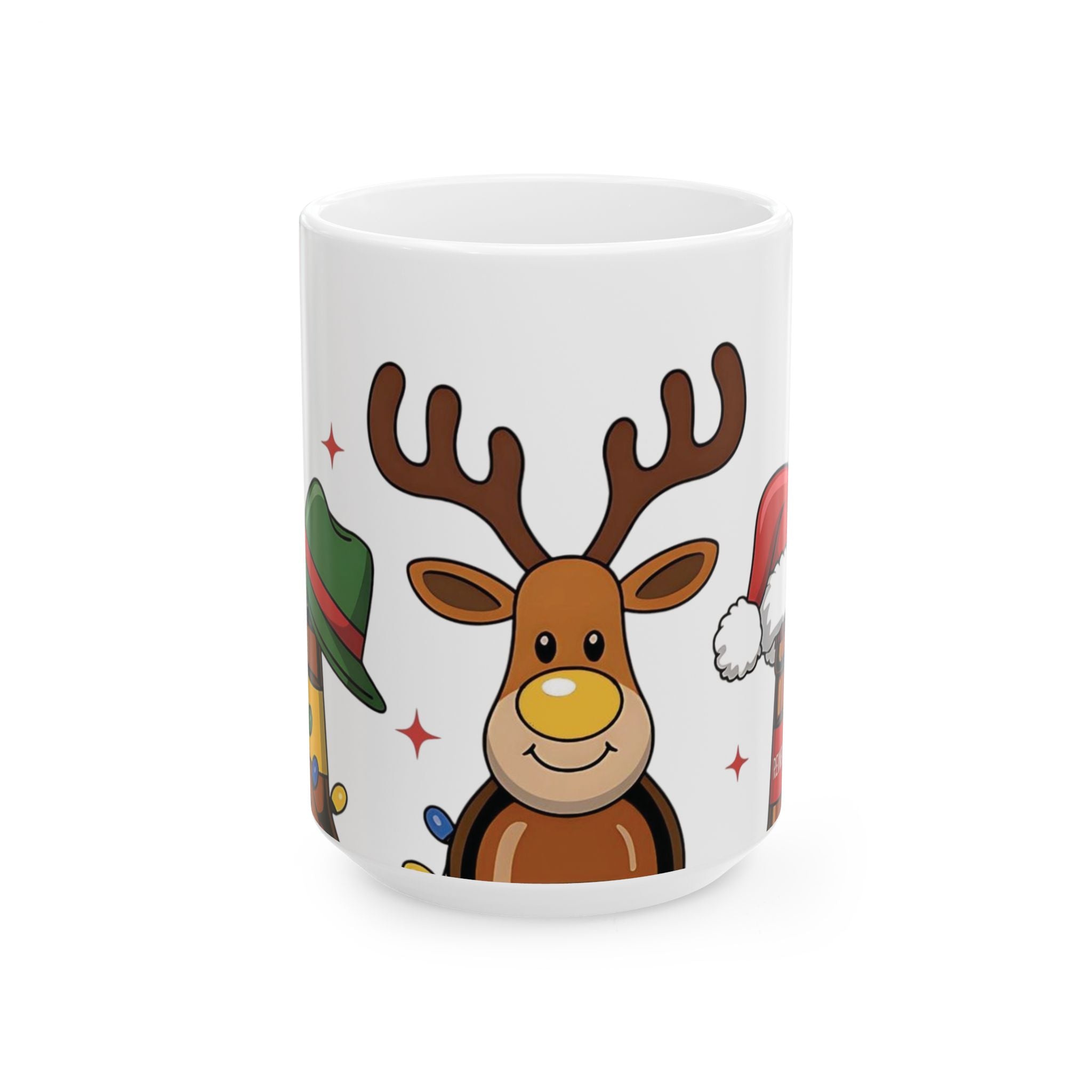 Festive Reindeer Ceramic Mug - Perfect for Holiday Cheer